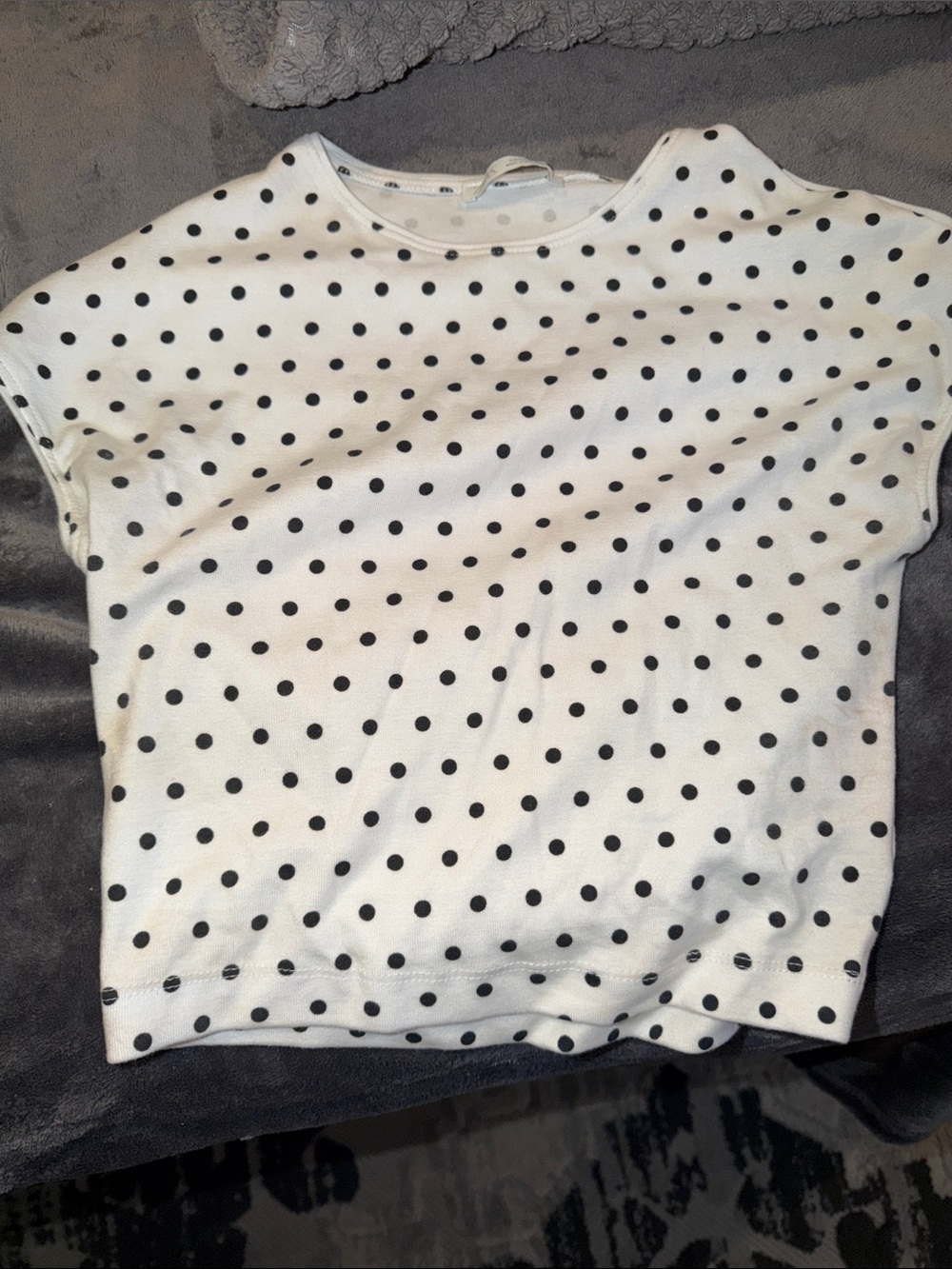 Zara White Polka Dot crop top